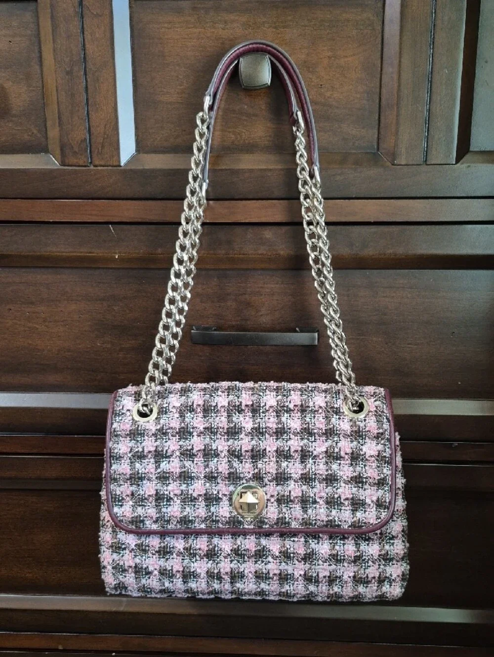 Kate Spade Tweed Chain And Leather Bag